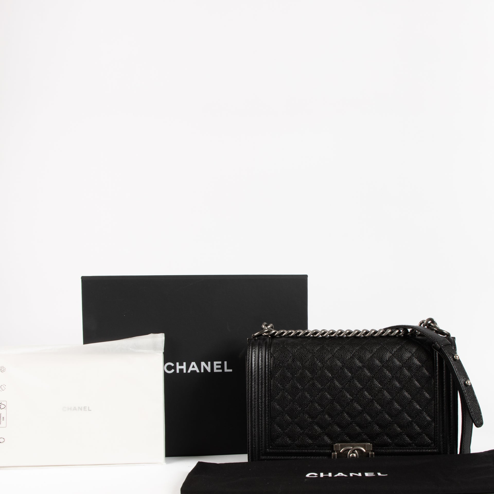 Chanel Black Caviar Large Boy Chanel Bag