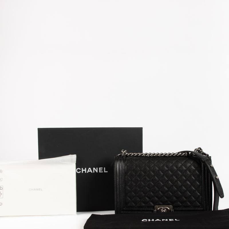 Chanel Black Caviar Large Boy Chanel Bag