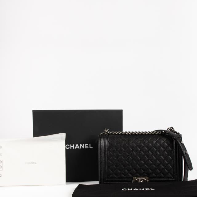 Chanel Black Caviar Large Boy Chanel Bag
