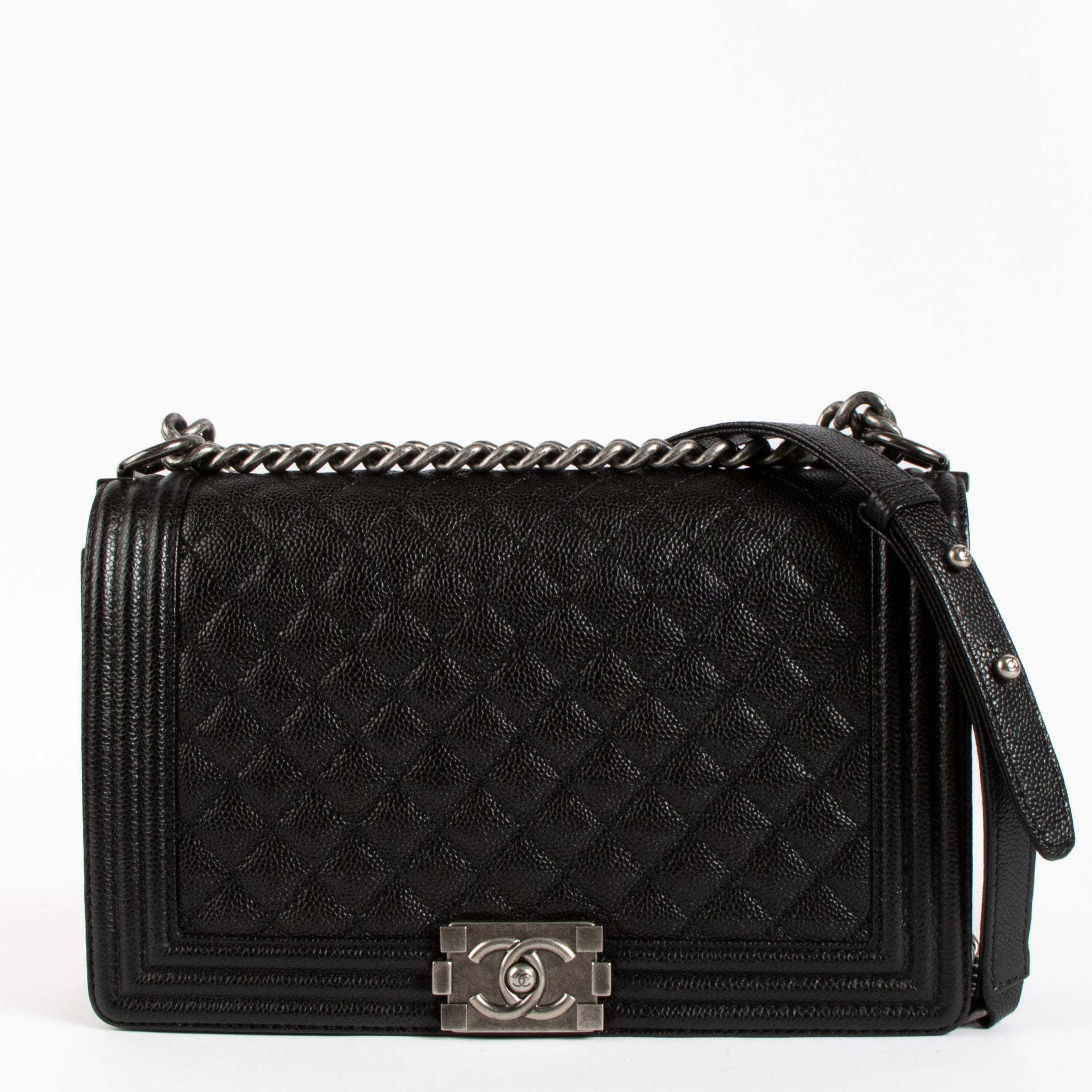 Chanel Black Caviar Large Boy Chanel Bag