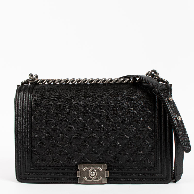 Chanel Black Caviar Large Boy Chanel Bag