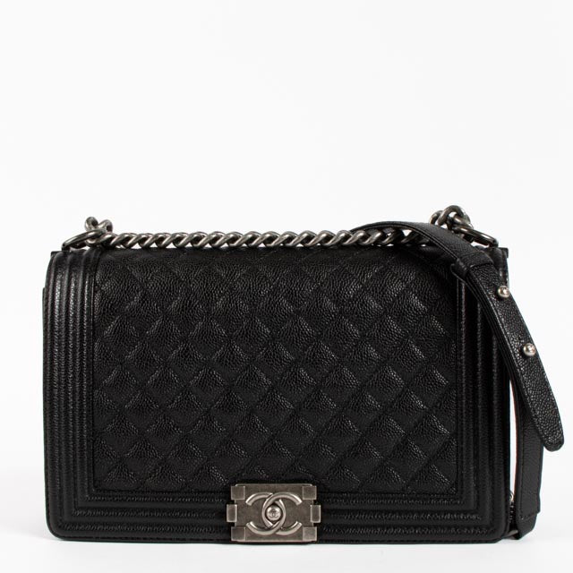 Chanel Black Caviar Large Boy Chanel Bag