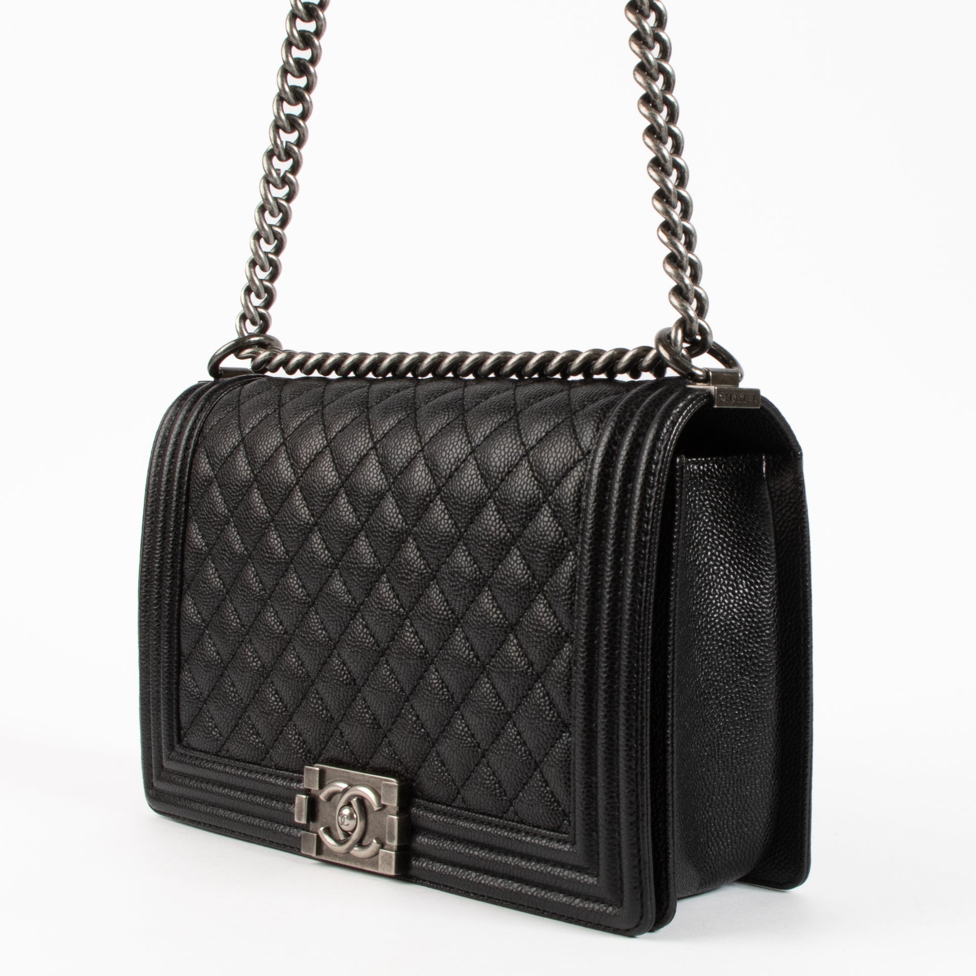 Chanel Black Caviar Large Boy Chanel Bag