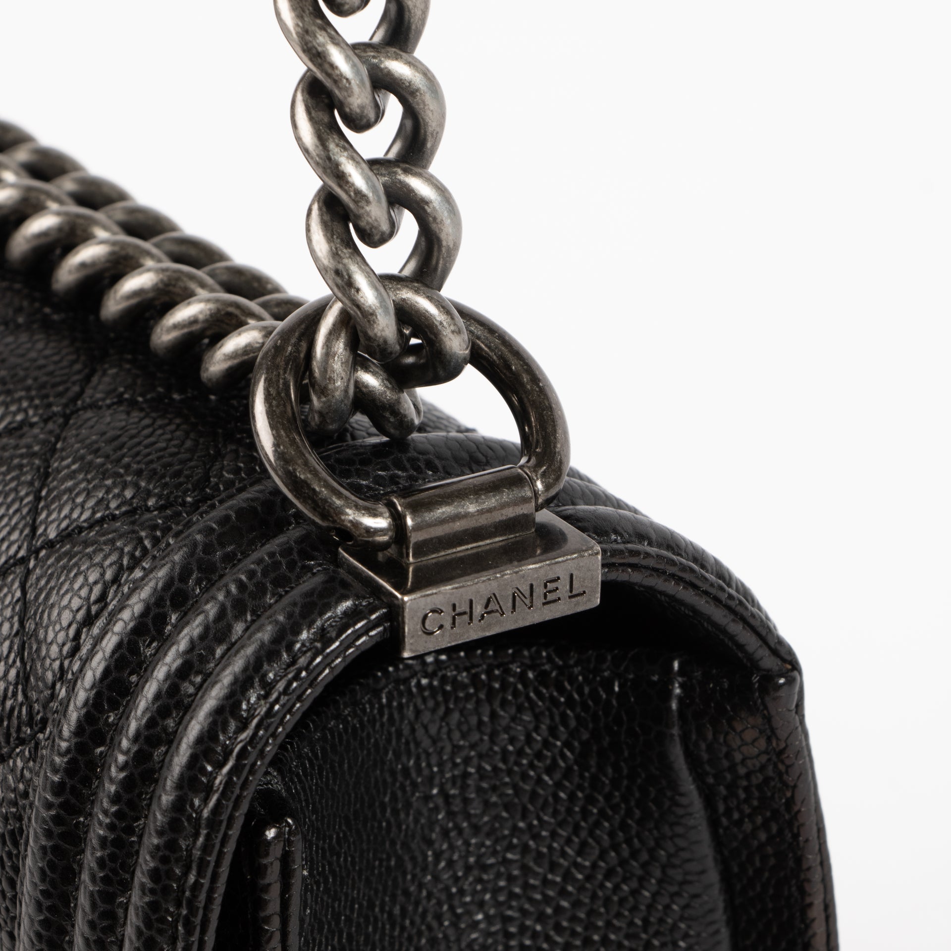Chanel Black Caviar Large Boy Chanel Bag