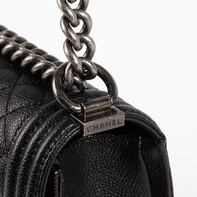 Chanel Black Caviar Large Boy Chanel Bag
