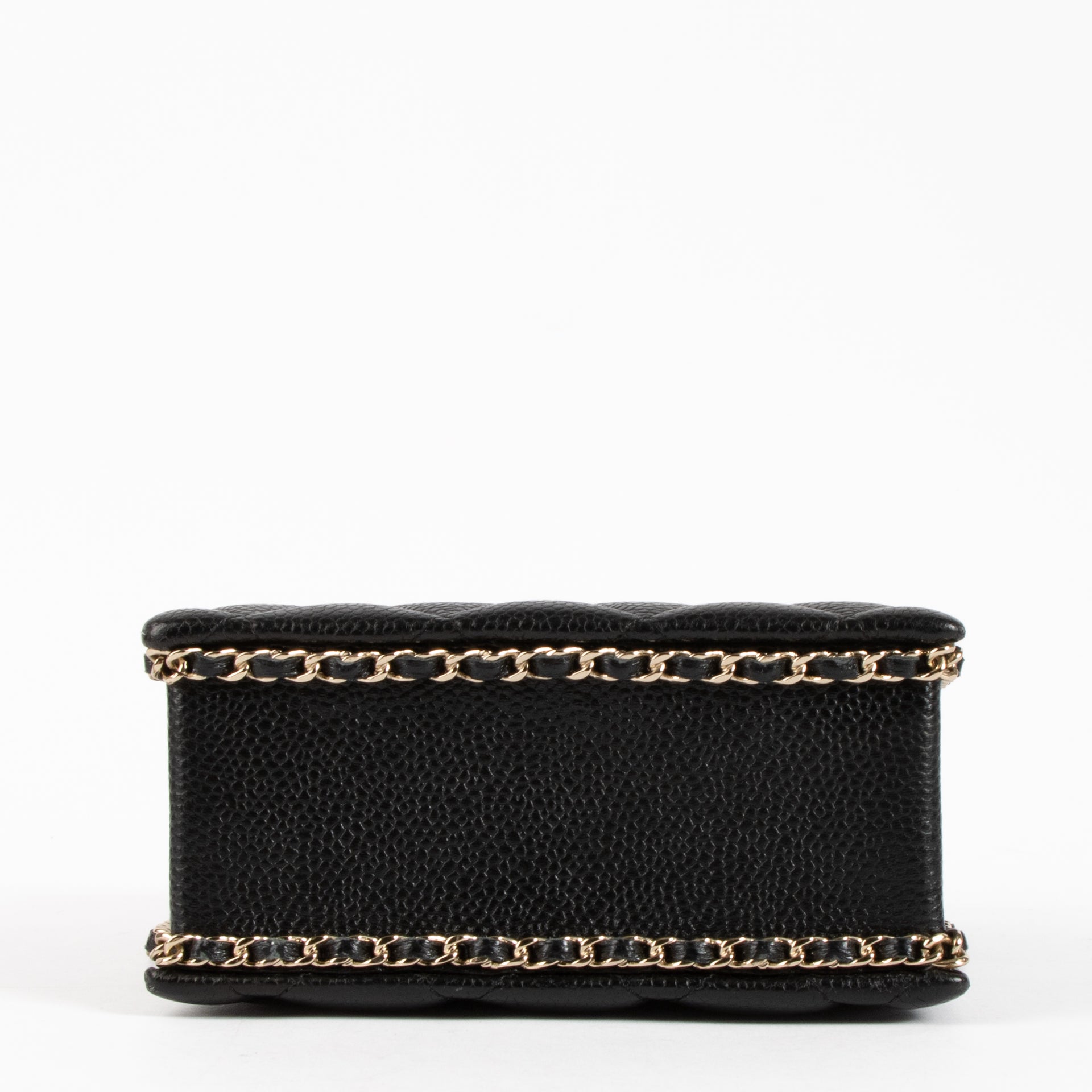 Chanel Black Caviar Cut Out Handle Evening Tote Bag