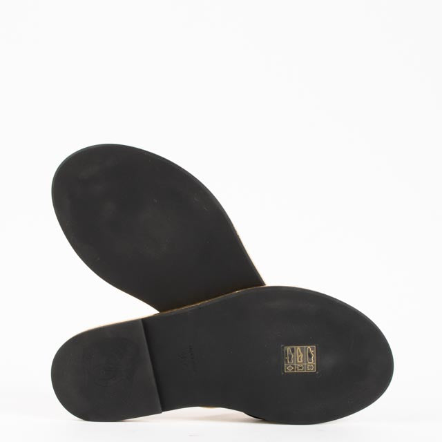 Chanel 26S Gold Leather Thong Sandals - Size 36