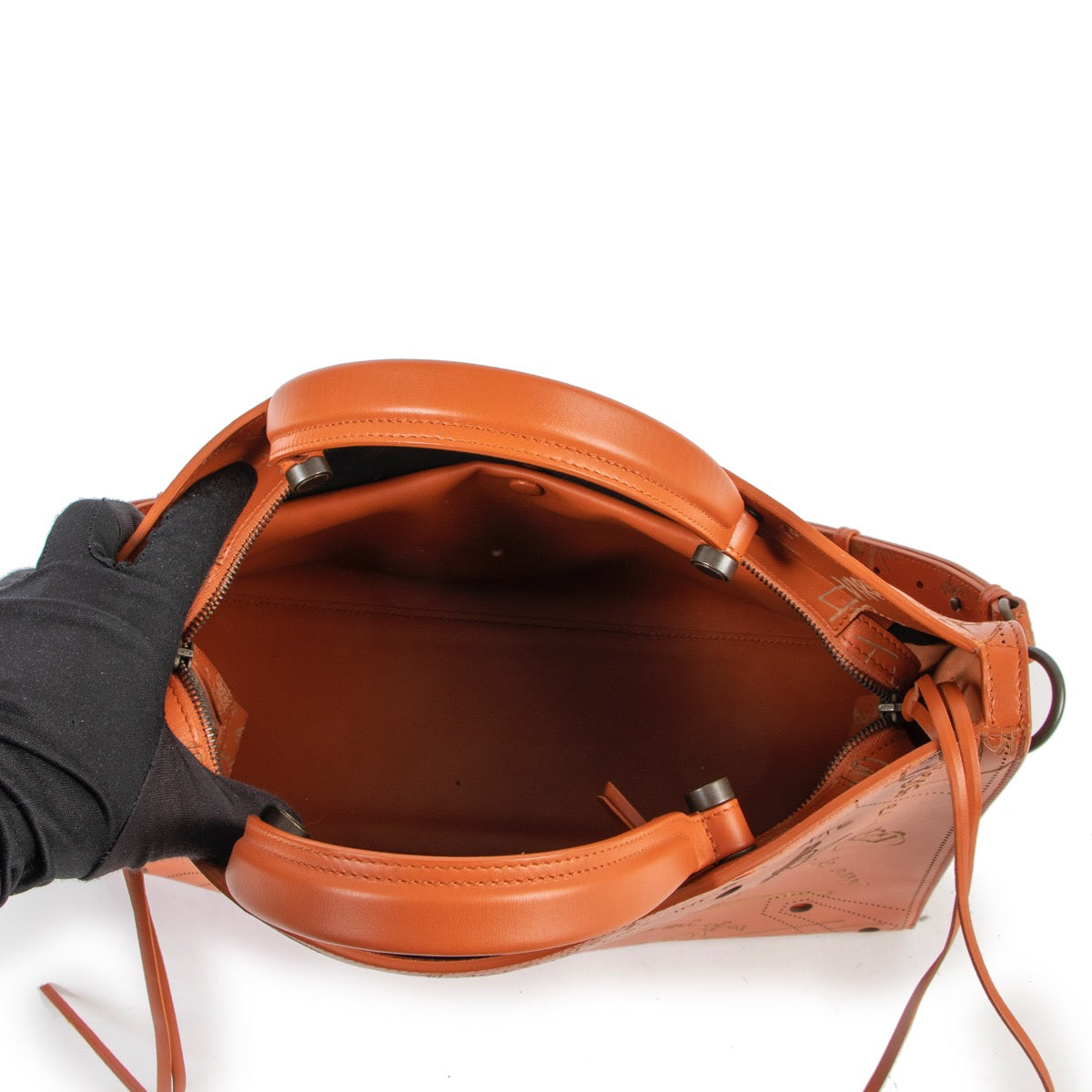 Sac Balenciaga Orange Mat Cuir de Veau Graffiti Blackout City AJ Love