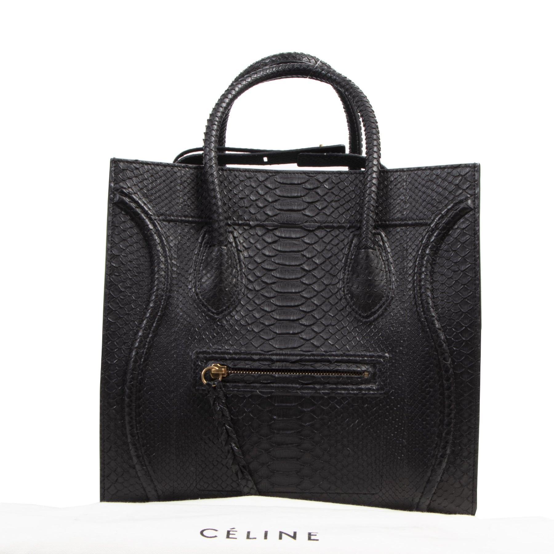 Celine Black Python Phantom Luggage Tote