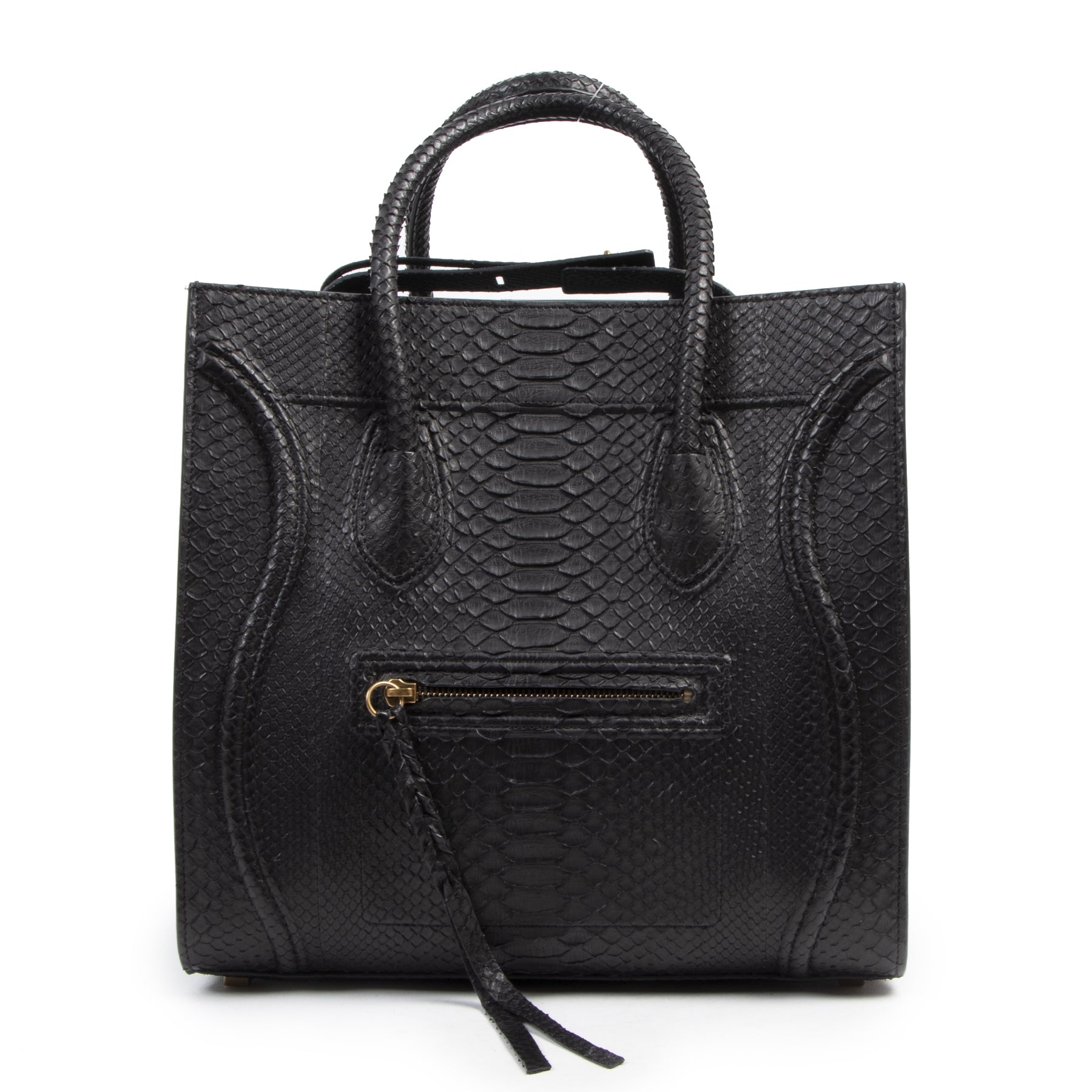 Celine Black Python Phantom Luggage Tote for the best price at Labellov secondhand luxury