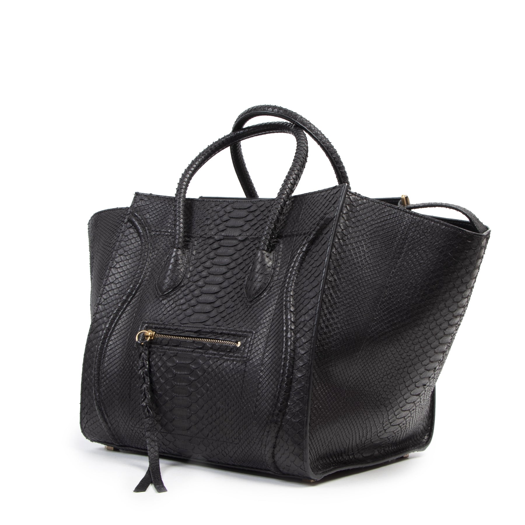Celine Black Python Phantom Luggage Tote pour le meilleur prix chez labellov à anvers belgique