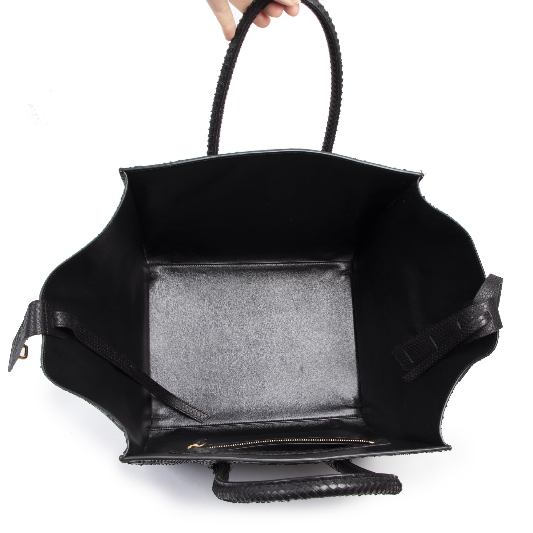 Celine Black Python Phantom Luggage Tote