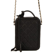 Buy real authentic Chanel Black North South CC Filigree Vanity Case safe online at Labellov.com or in Brussels, Knokke and Antwerp