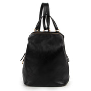 Chanel Black Lambskin Leather Quilted Backpack
