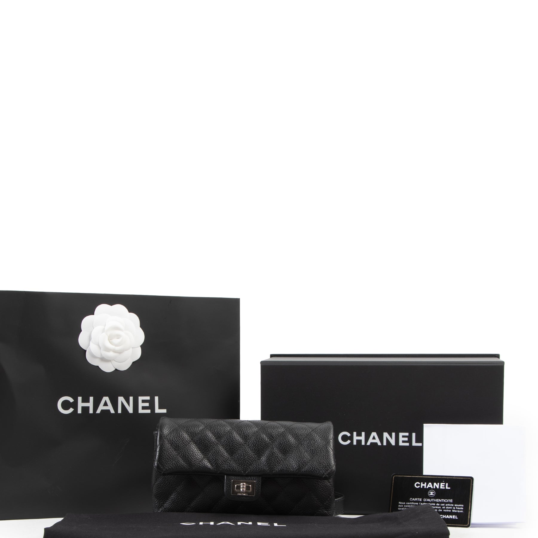 Buy preloved Chanel 2.55 black belt bags handbags at LabelLOV Antwerp.