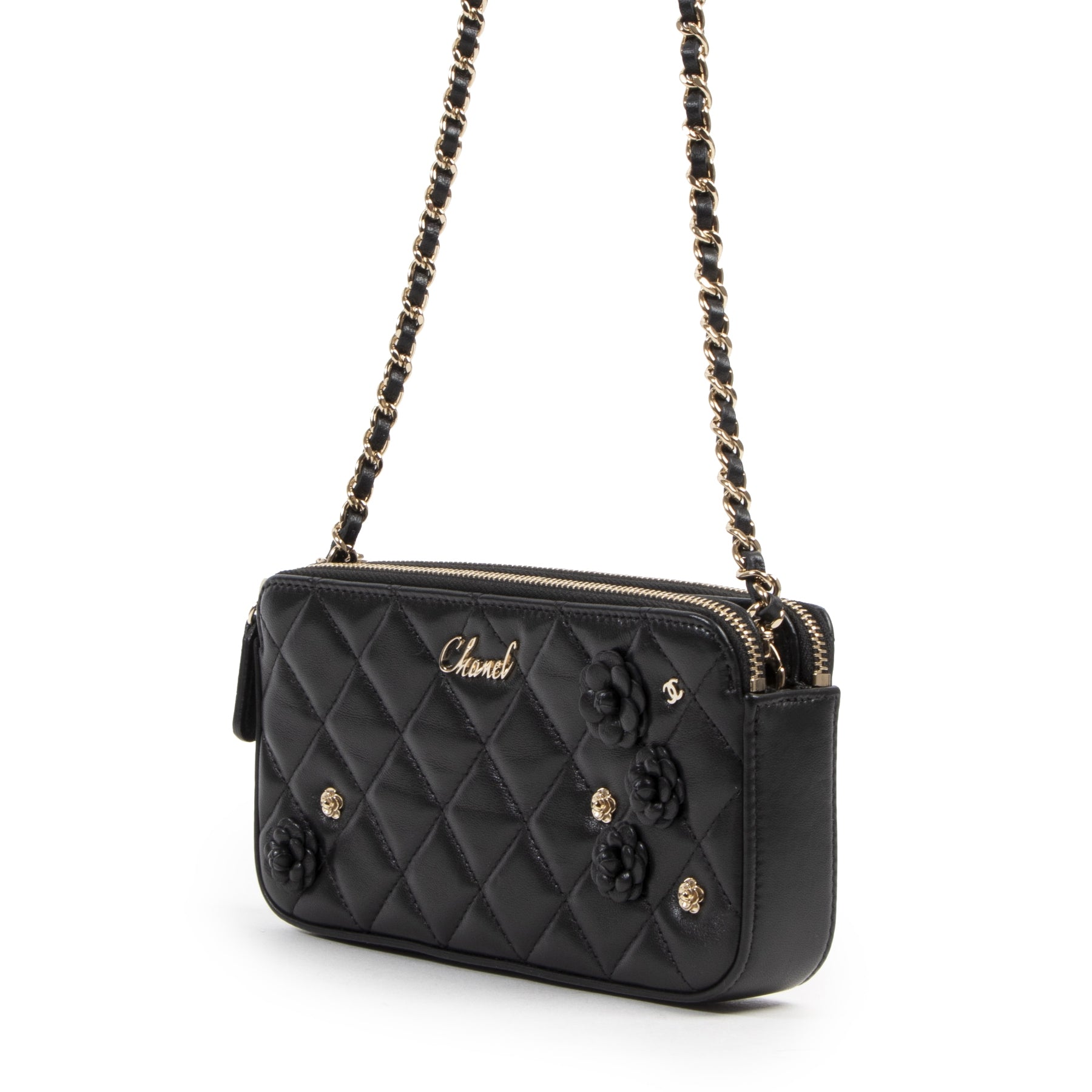 Chanel Limited Black Wallet On Chain Double Zip Bag