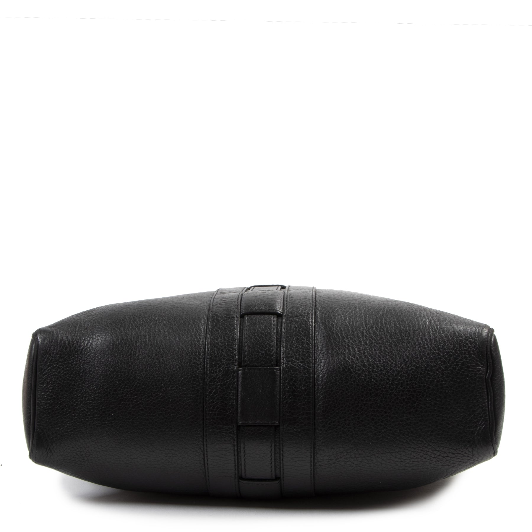 Authentieke tweedehands vintage Delvaux Black Leather Shoulder Bag koop online webshop LabelLOV