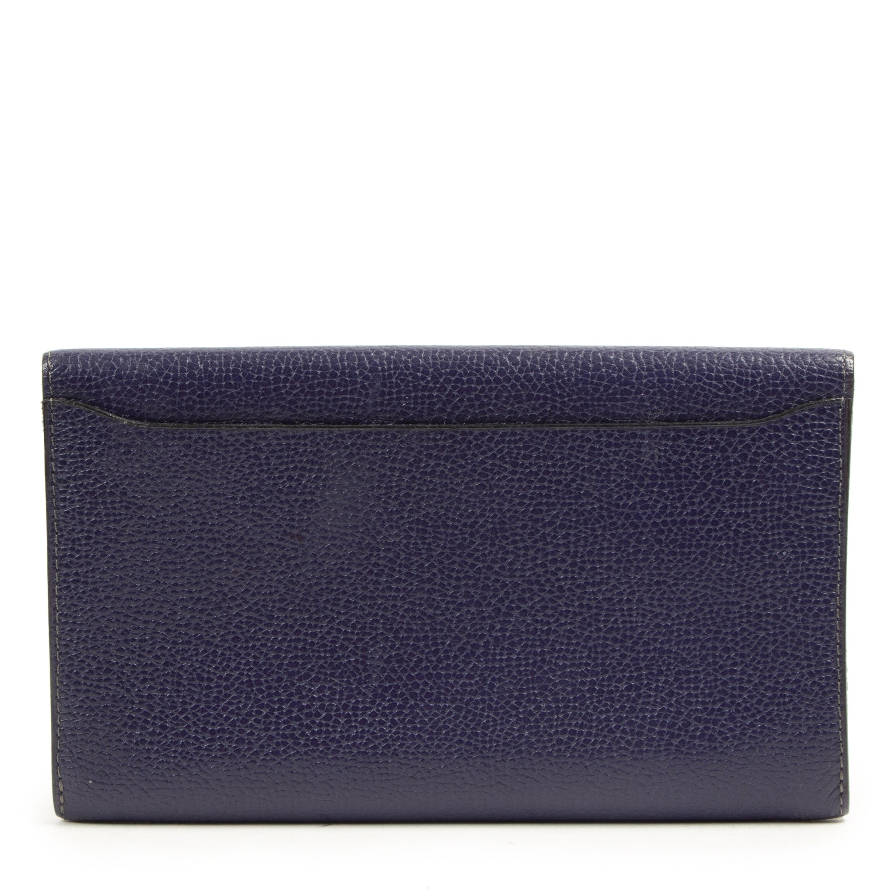 Authentic second-hand vintage Delvaux Blue Purple Leather Wallet buy online webshop LabelLOV