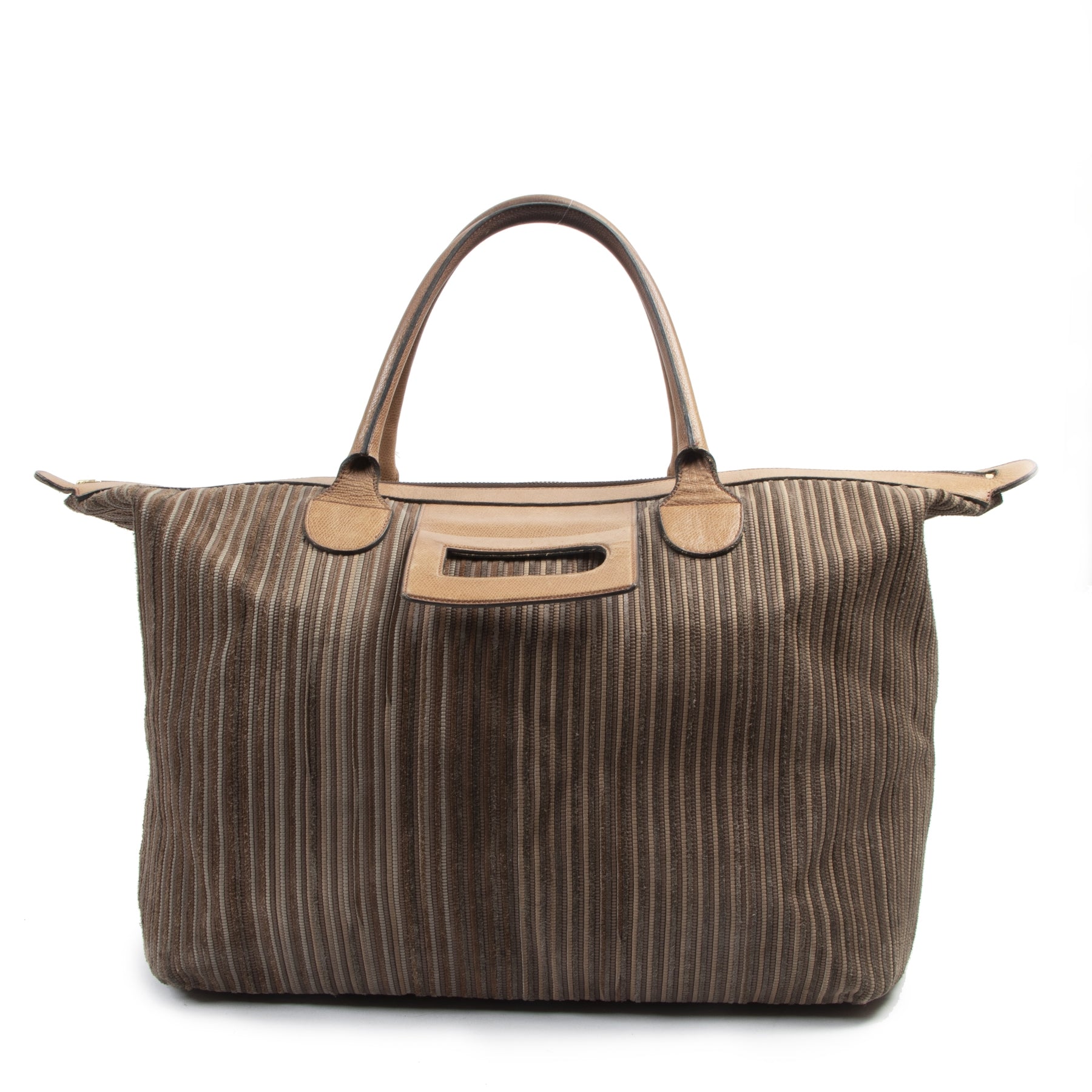 Authentic second-hand vintage Delvaux Toile De Cuir Travel Bag buy online webshop LabelLOV