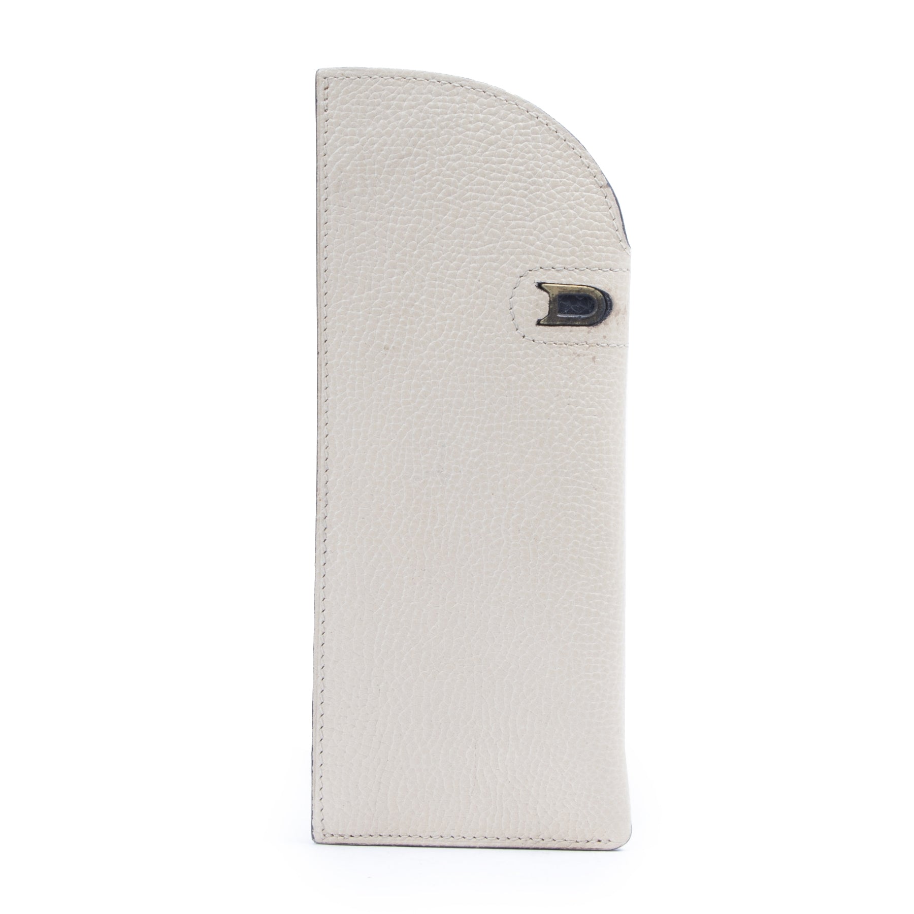 Authentic second-hand vintage Delvaux white Leather Glasses Case buy online webshop LabelLOV