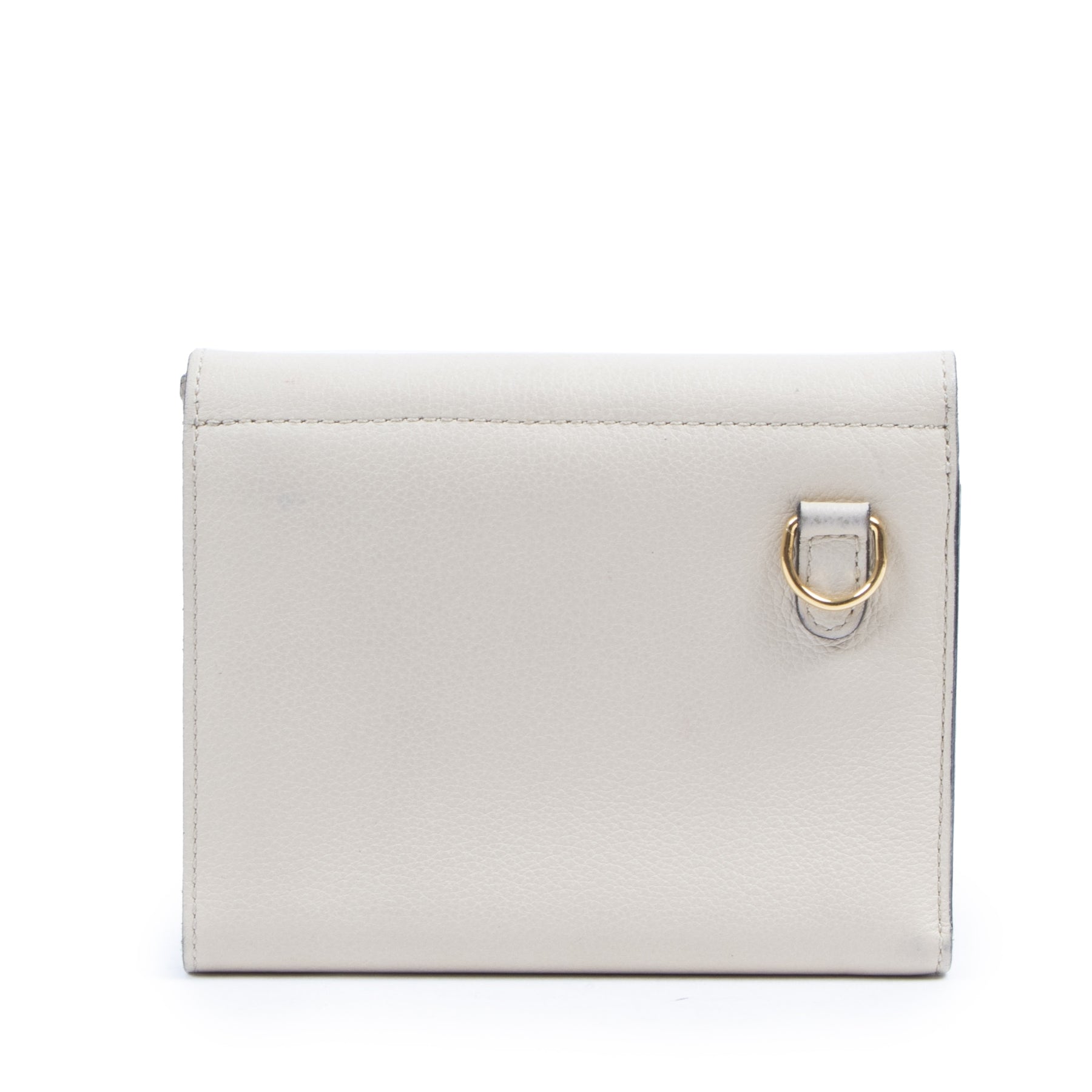 Authentieke tweedehands vintage Delvaux Cream Leather Wallet koop online webshop LabelLOV