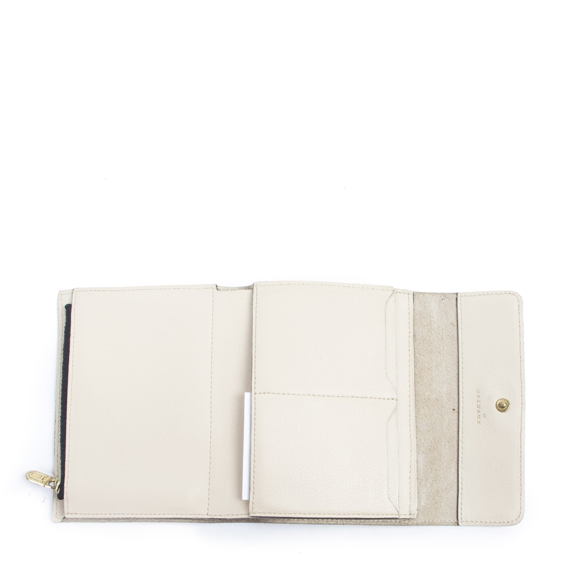 Portefeuille Delvaux en cuir crème