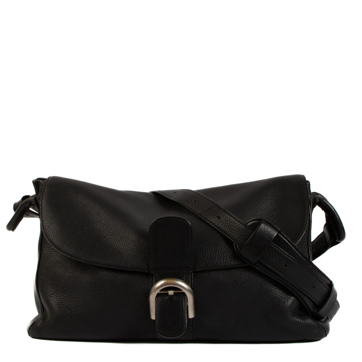 Delvaux Black Taurillon Soft Brillant Besace Shoulder Bag
