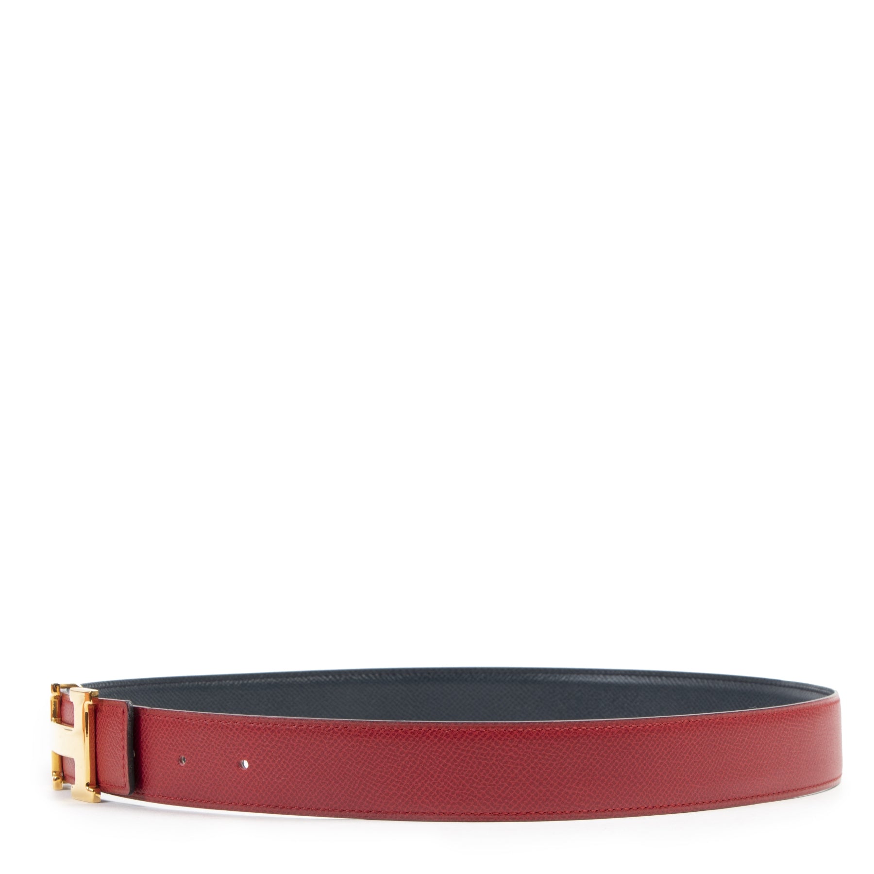 Koop en verkoop uw authentieke Hermès Red/Black Reversible Constance H Belt - Size 80
