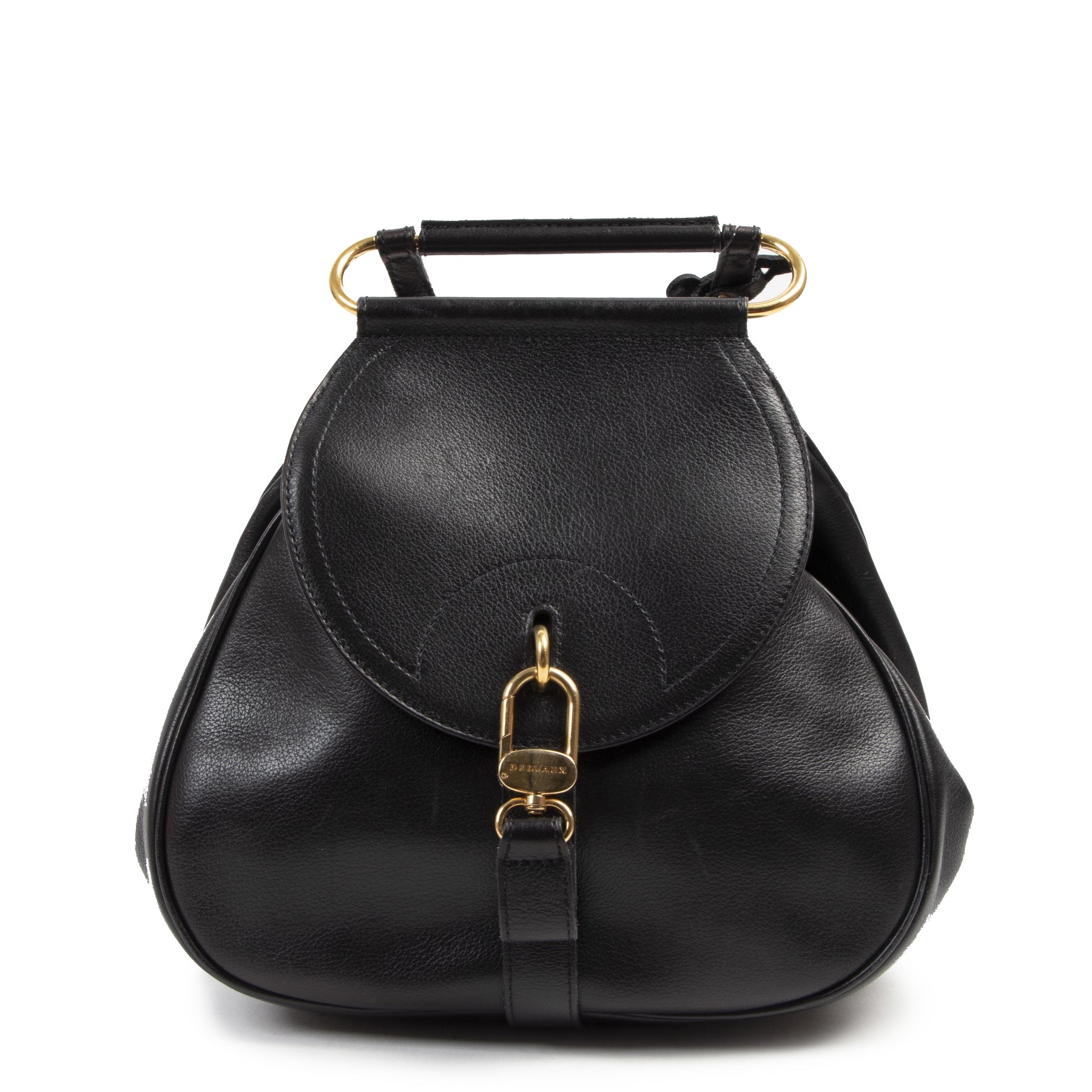 Authentic second-hand vintage Delvaux Black Cerceau PM Jumping Bag buy online webshop LabelLOV