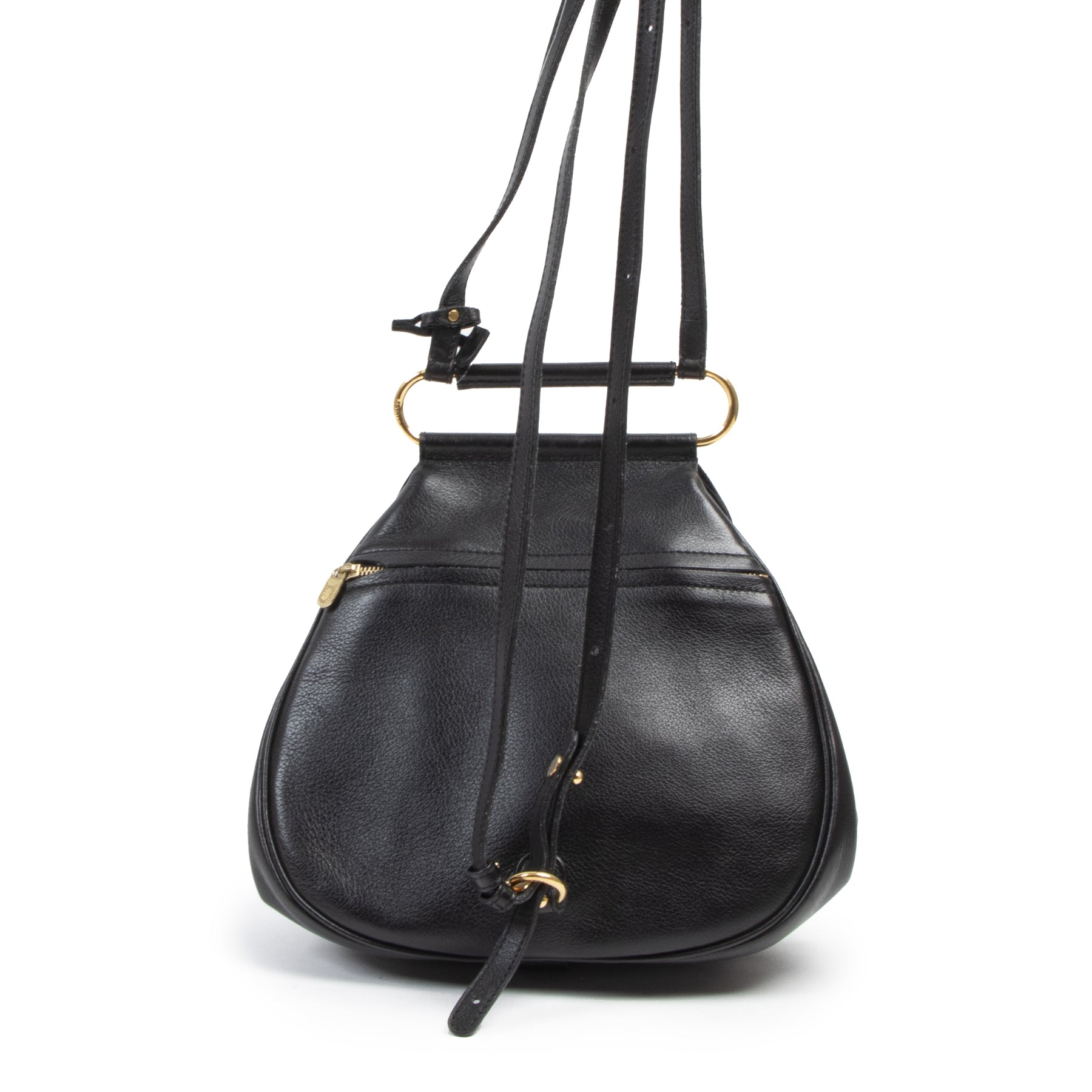 Authentic second-hand vintage Delvaux Black Cerceau PM Jumping Bag buy online webshop LabelLOV