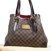 Authentieke tweedehands vintage Louis Vuitton Damier Ebene Hampstead MM Bag koop online webshop LabelLOV
