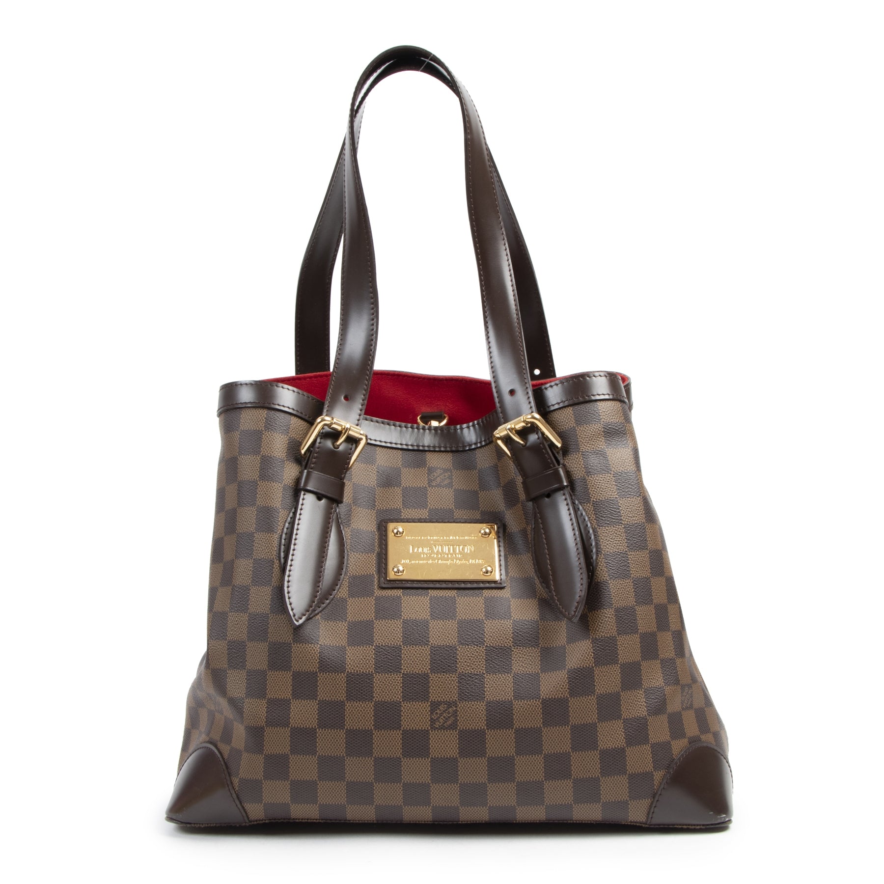 Authentic second-hand vintage Louis Vuitton Damier Ebene Hampstead MM Bag buy online webshop LabelLOV