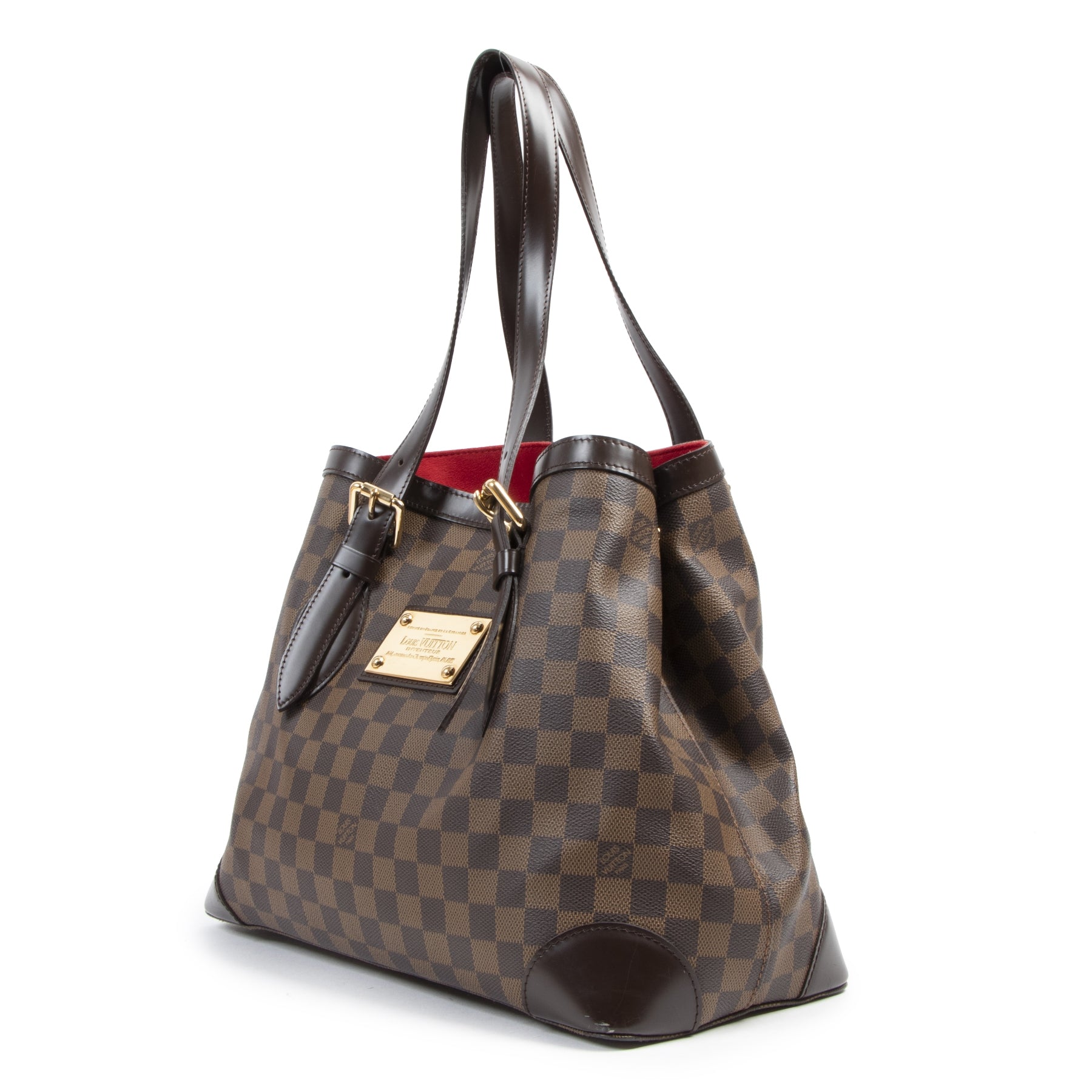 Authentique seconde-main vintage Louis Vuitton Damier Ebene Hampstead MM Bag achète en ligne webshop LabelLOV