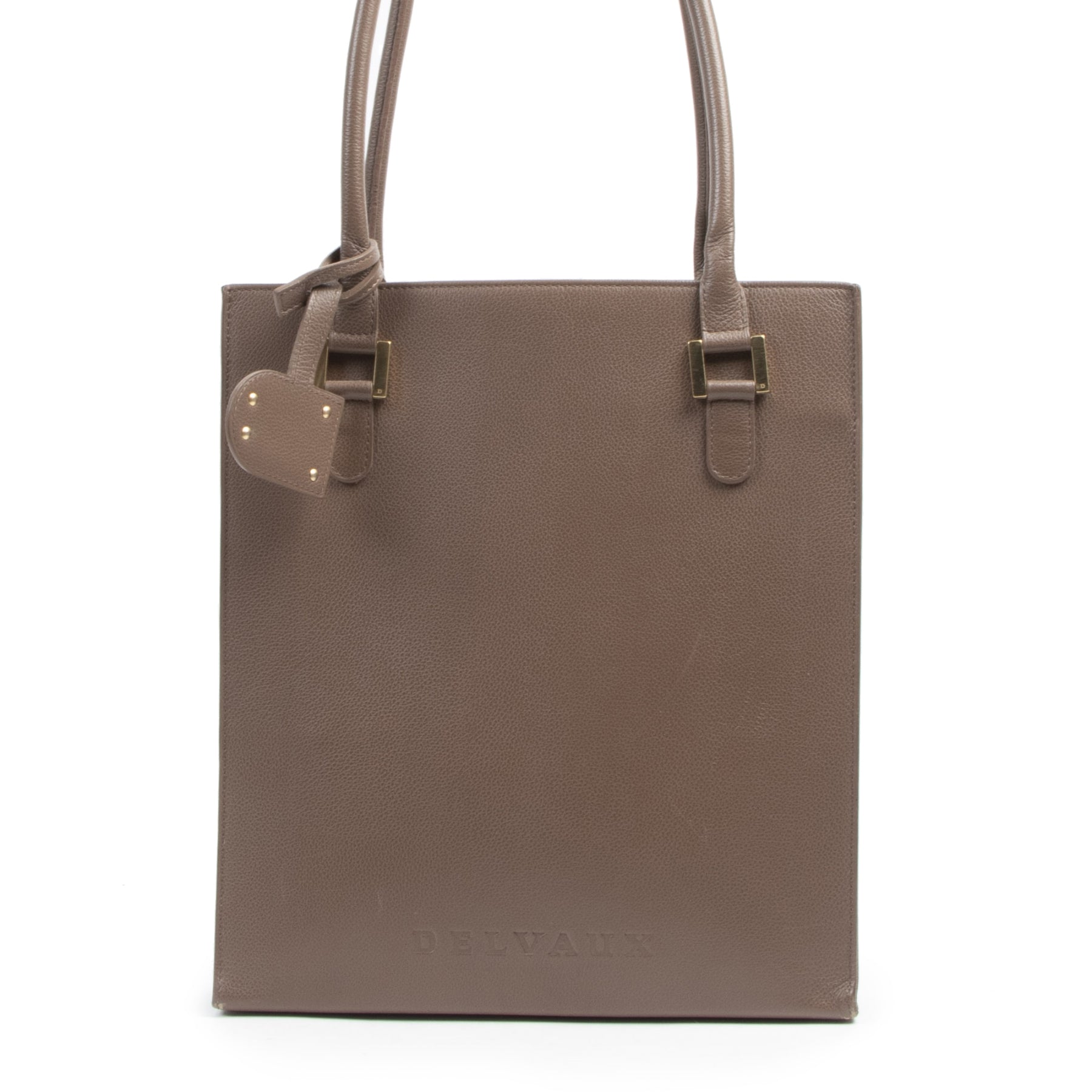 Authentieke tweedehands vintage Delvaux Taupe Le Jeff Tote Bag koop online webshop LabelLOV