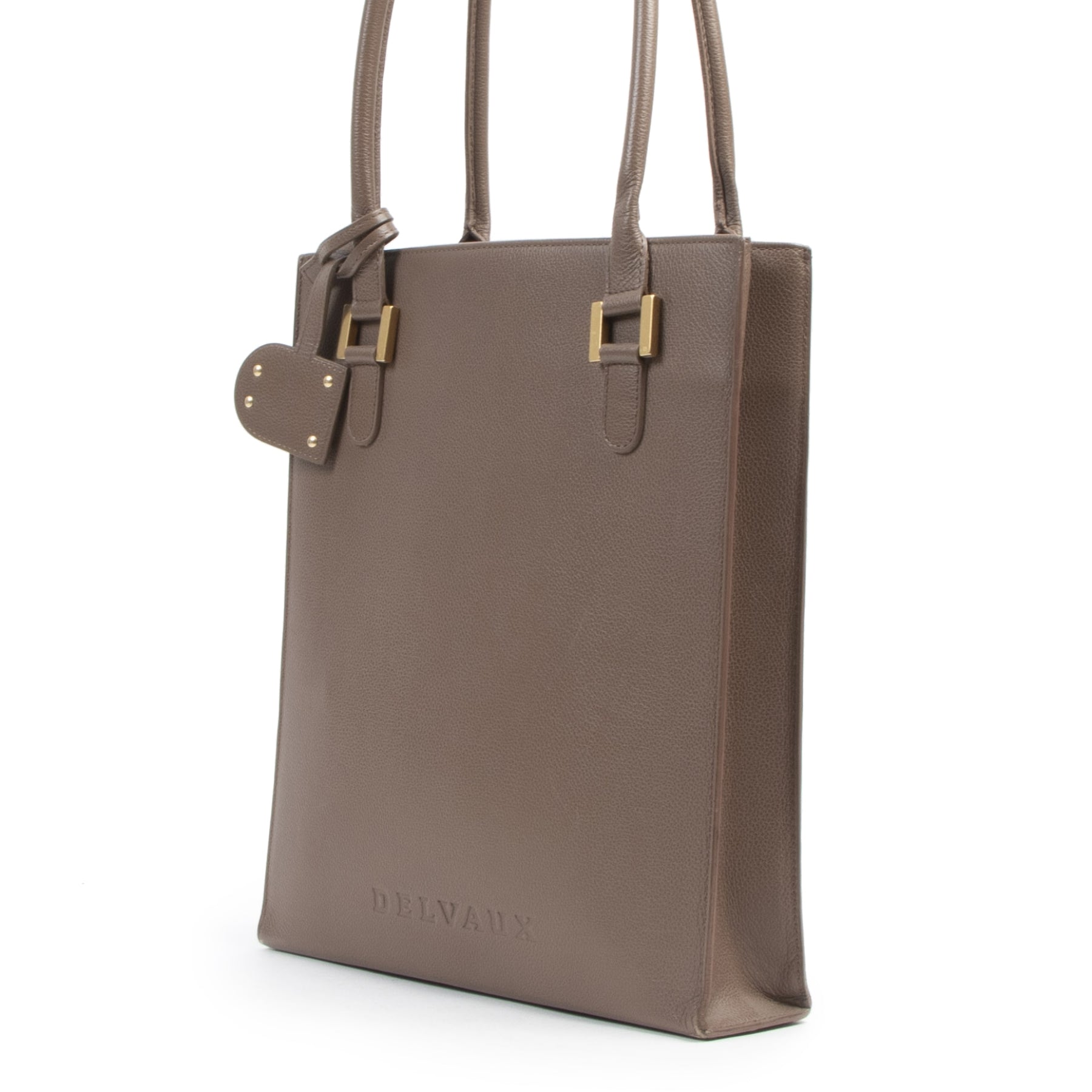 Authentic second-hand vintage Delvaux Taupe Le Jeff Tote Bag buy online webshop LabelLOV