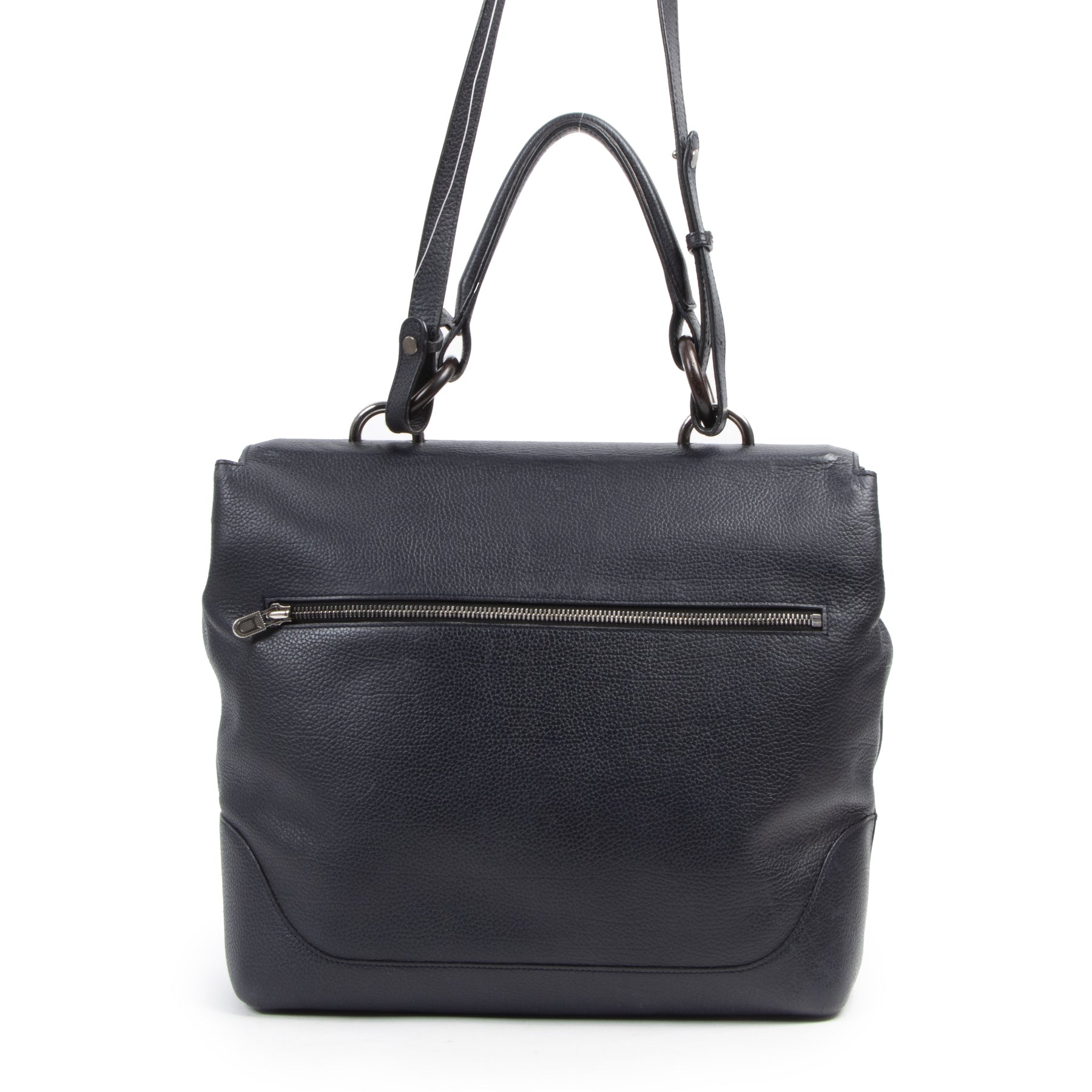 shop online Delvaux Dark Blue Top Handle Bag + Strap