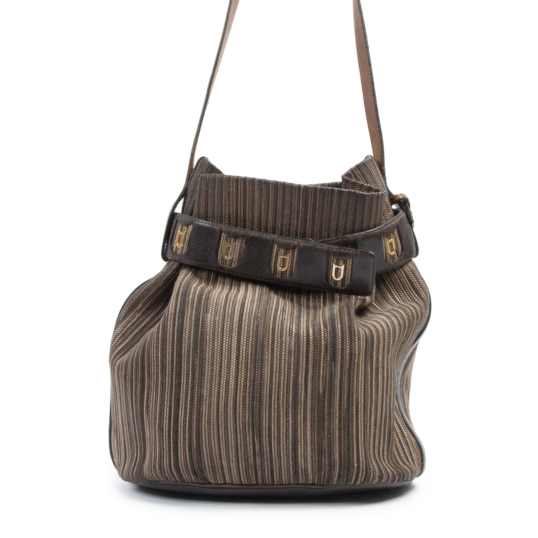koop online Delvaux Toile De Cuir Bucket Bag