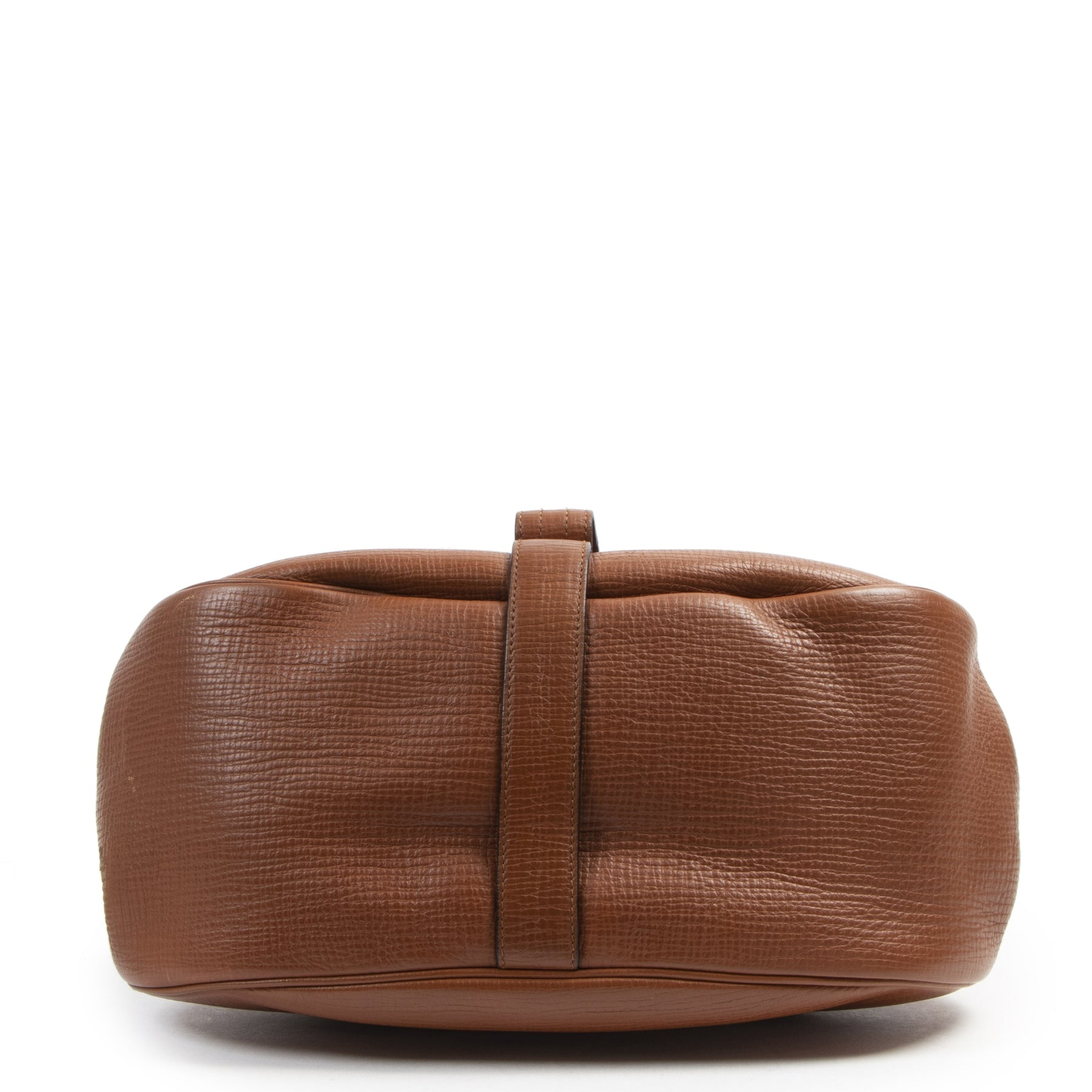 Authentieke tweedehands vintage Delvaux Cognac Cerceau Shoulder Bag koop online webshop LabelLOV