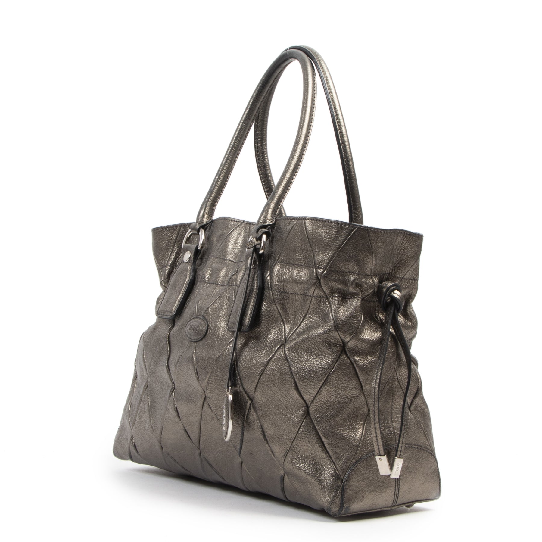 Authentic second-hand vintage Tod's Bronze Patchwork Restyled D Bag buy online webshop LabelLOV