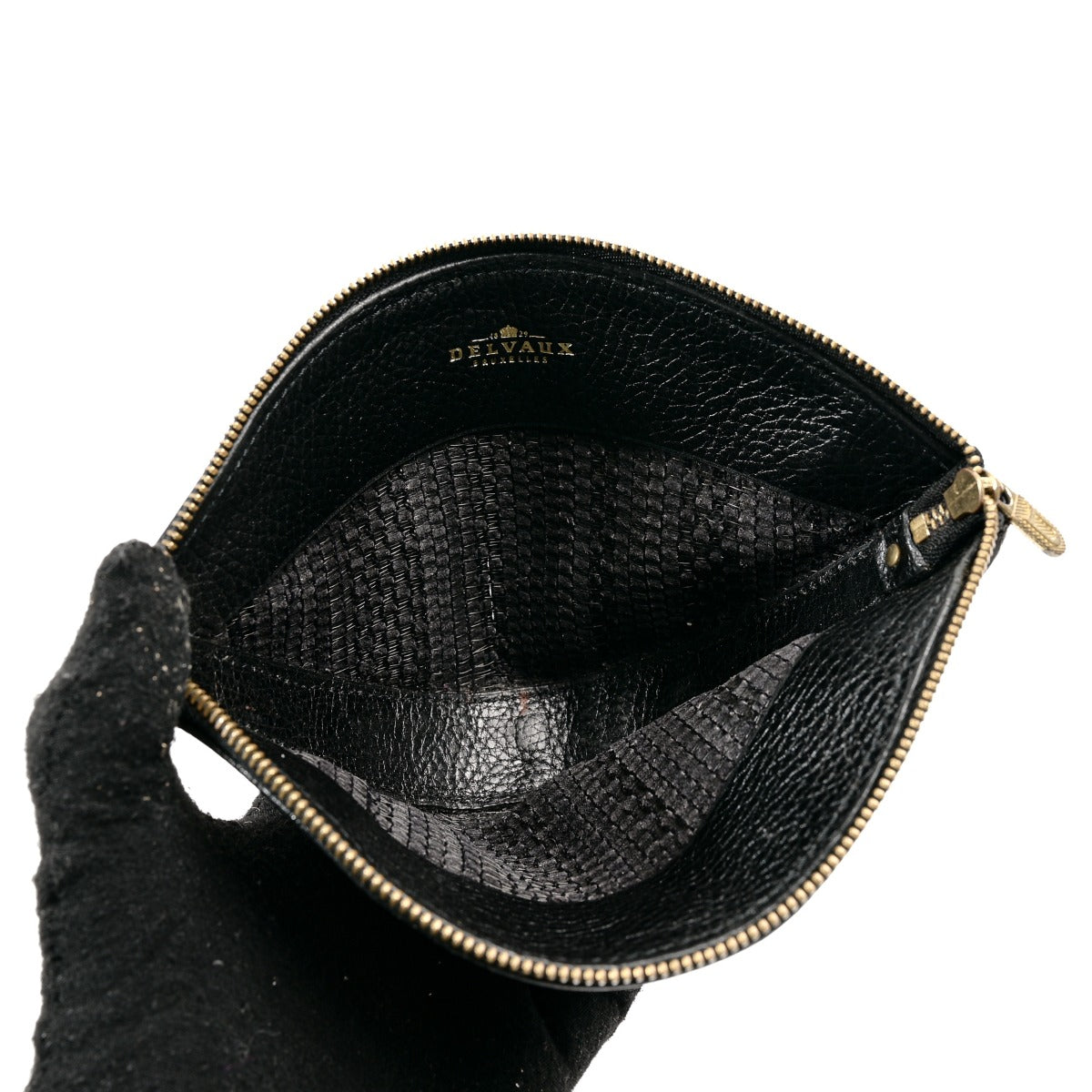 Delvaux Black Toile De Cuir Pouch