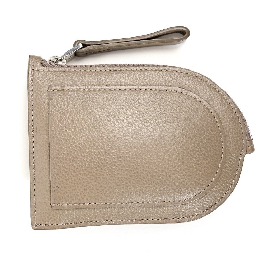 Delvaux Taupe Leather D Pochette Wallet