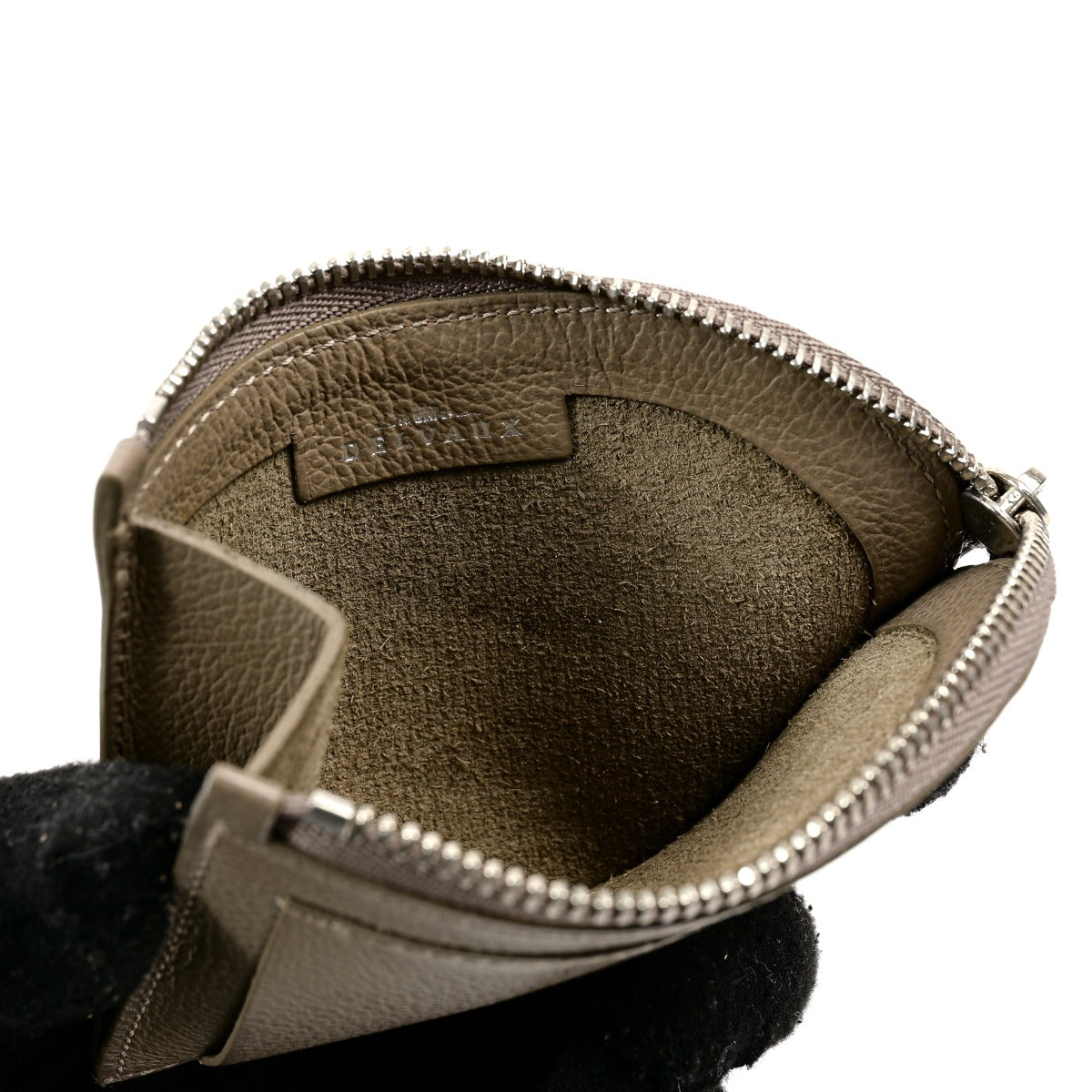 Delvaux Taupe Leather D Pochette Wallet