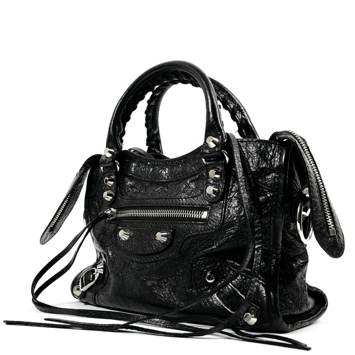 authentic second hand balenciaga black mini classic city bag on labellov.com