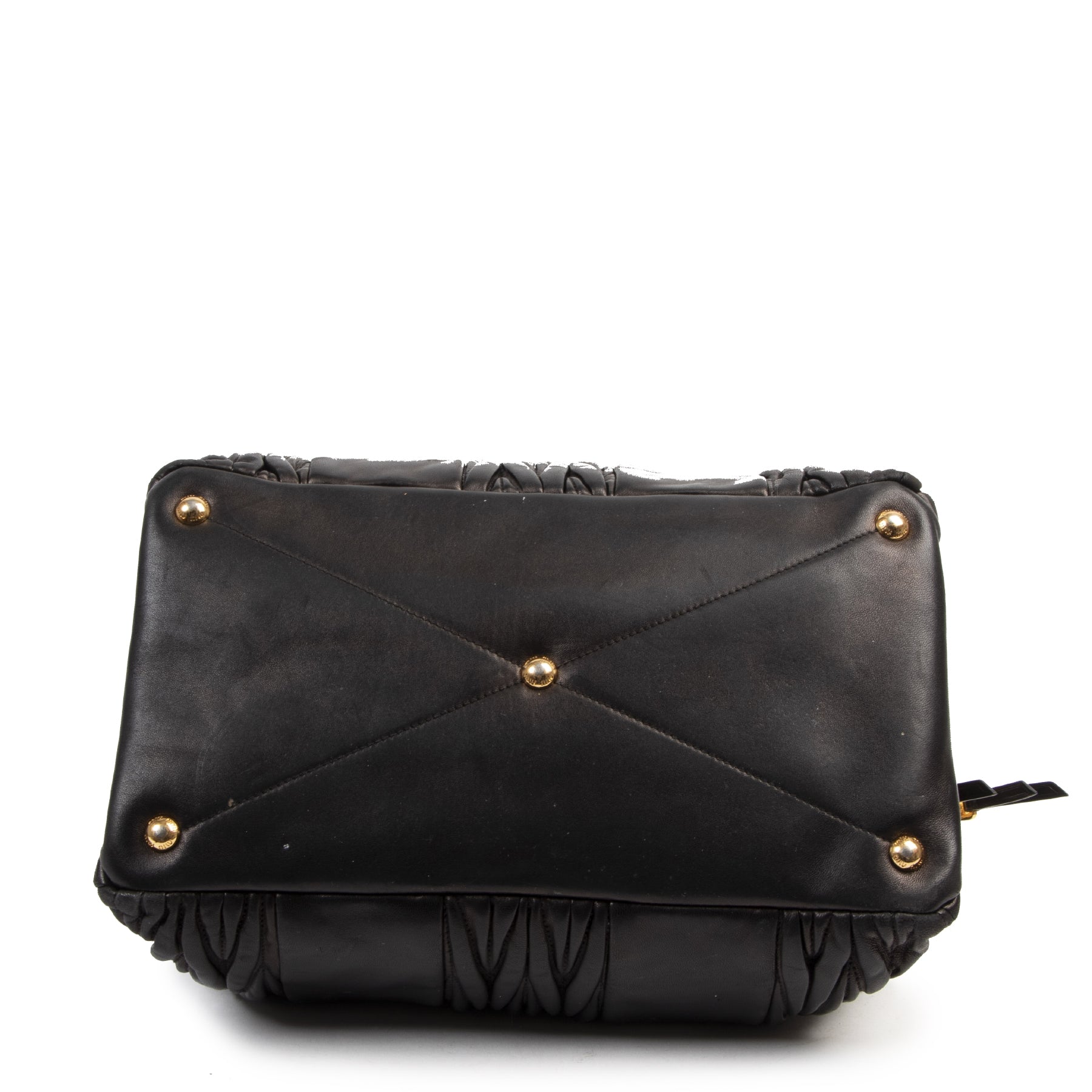 Authentique seconde-main vintage Miu Miu Black Matelassé Shopper Bag achète en ligne webshop LabelLOV