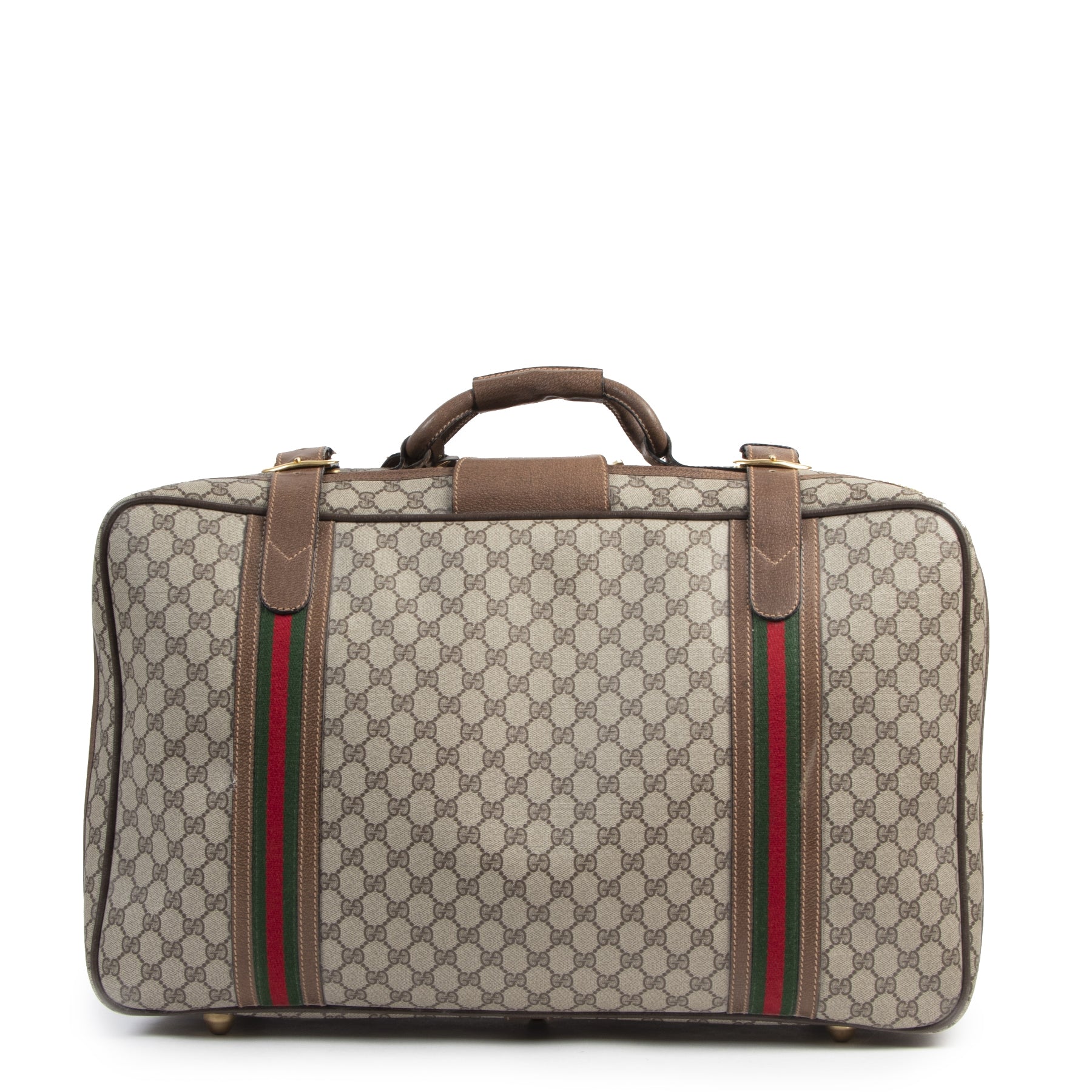 Buy authentic secondhand Gucci Brown Monogram Canvas Suitcase Luggage at the right price at LabelLOV vintage webshop. Safe and secure online shopping. Koop authentieke tweedehands Gucci Brown Monogram Canvas