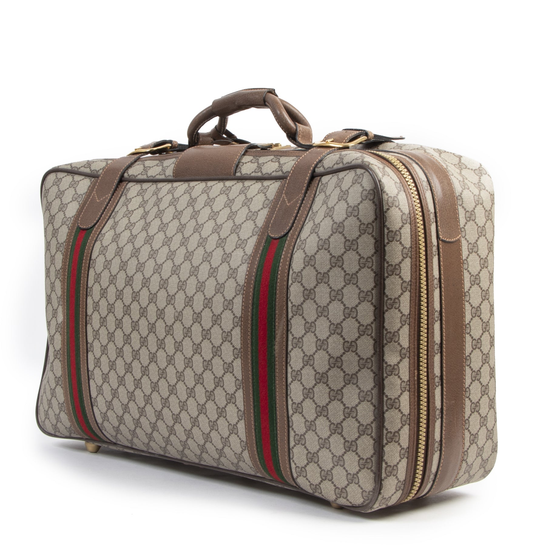 Buy authentic secondhand Gucci Brown Monogram Canvas Suitcase Luggage at the right price at LabelLOV vintage webshop. Safe and secure online shopping. Koop authentieke tweedehands Gucci Brown Monogram Canvas