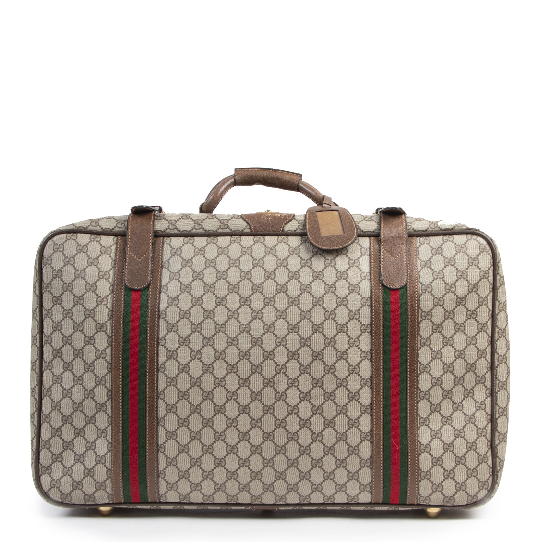 Buy authentic secondhand Gucci Brown Monogram Canvas Suitcase Luggage at the right price at LabelLOV vintage webshop. Safe and secure online shopping. Koop authentieke tweedehands Gucci Brown Monogram Canvas