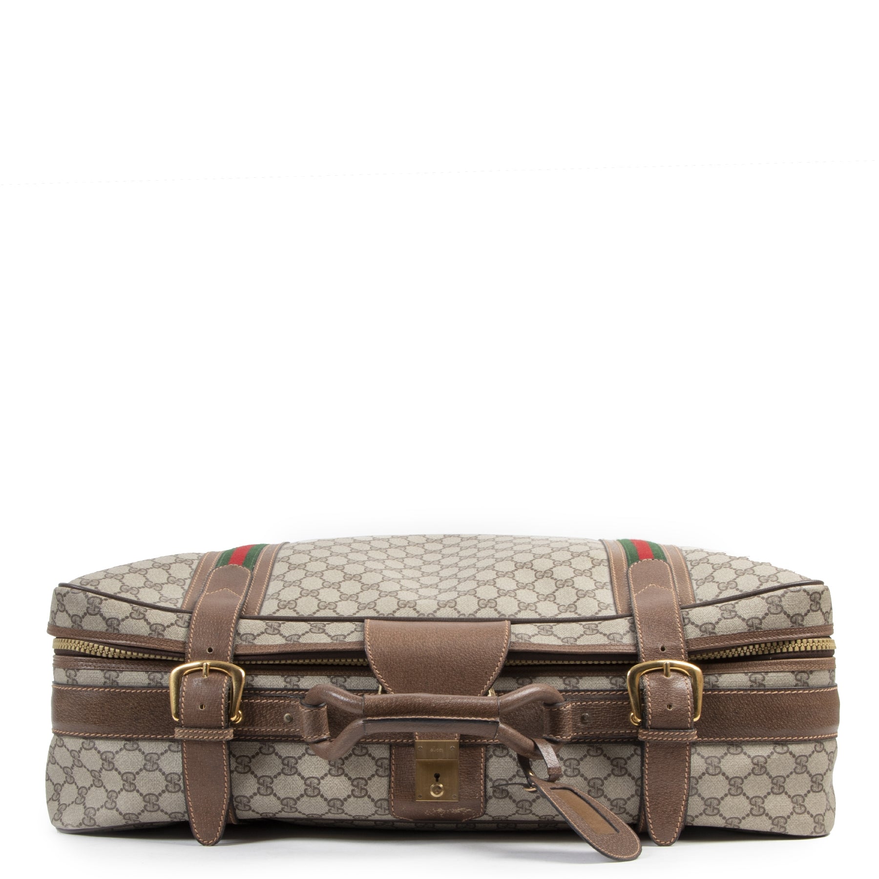 Buy authentic secondhand Gucci Brown Monogram Canvas Suitcase Luggage at the right price at LabelLOV vintage webshop. Safe and secure online shopping. Koop authentieke tweedehands Gucci Brown Monogram Canvas