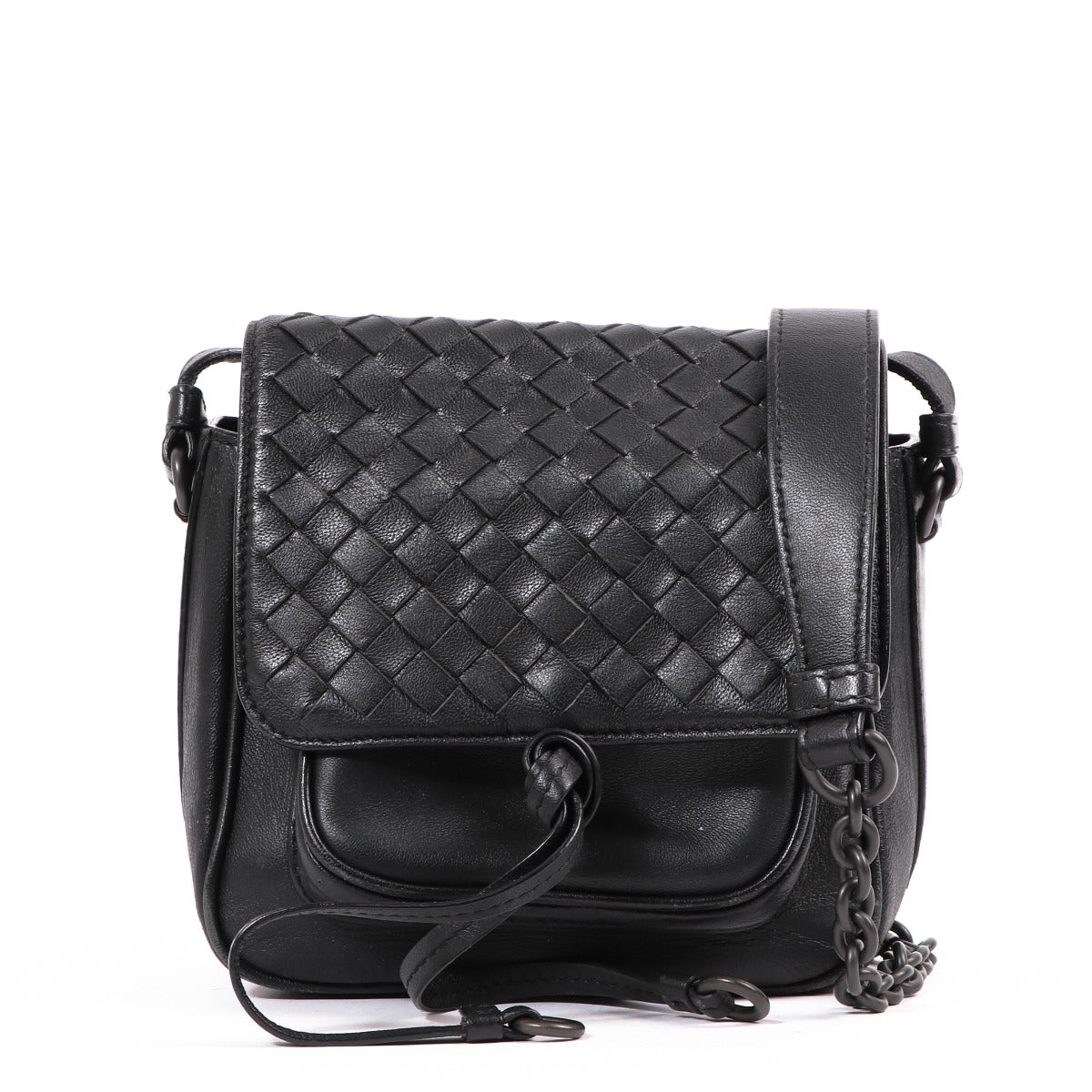 Bottega Veneta New Tie Intrecciato Mini Saddle Bag
