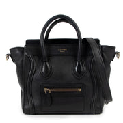 Celine Nano Luggage Black Calfskin Leather Crossbody